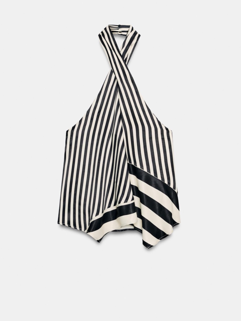 Zara Black and White Striped Halter Cami